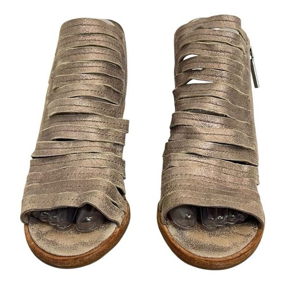 Donald J Pliner Womens Size 7 Kasia Metallic Open Toe Cutout Heel Booties - Picture 2 of 8